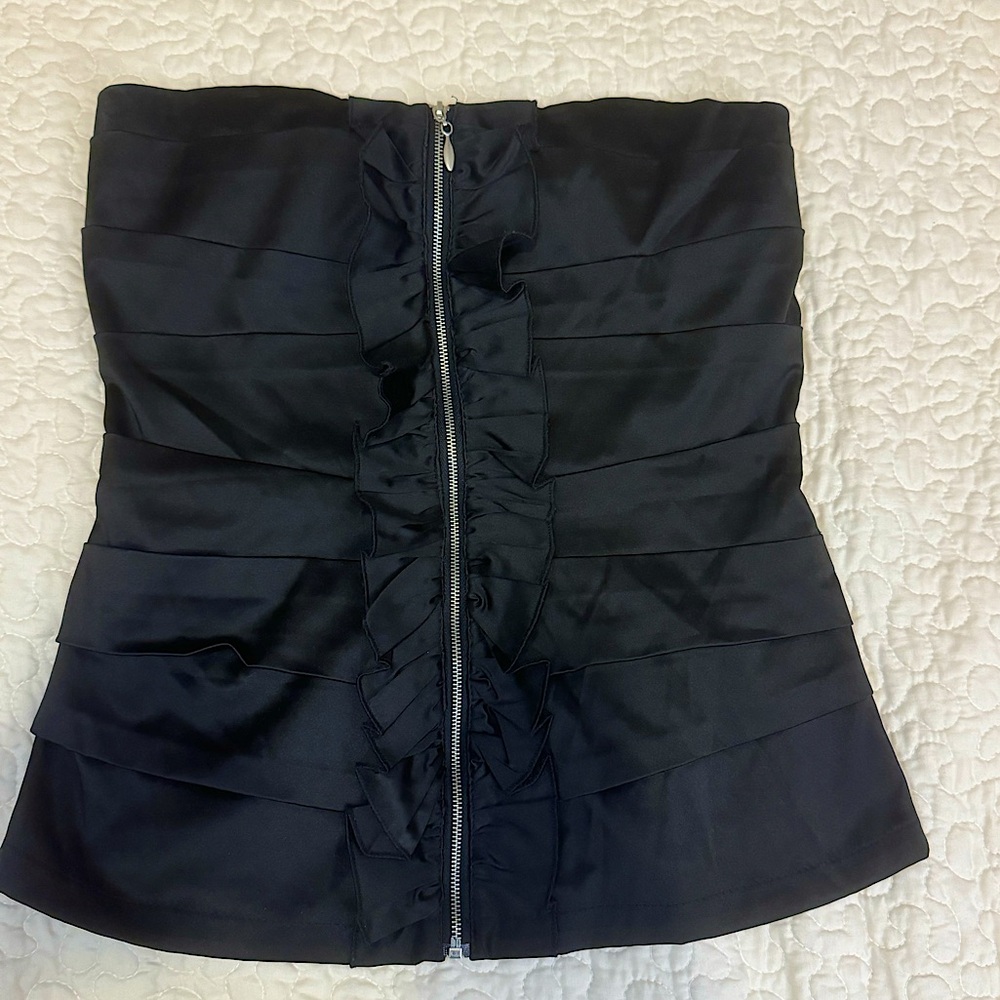 Black corset top zipped